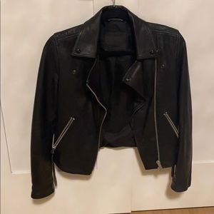 All saints leather jacket (black)